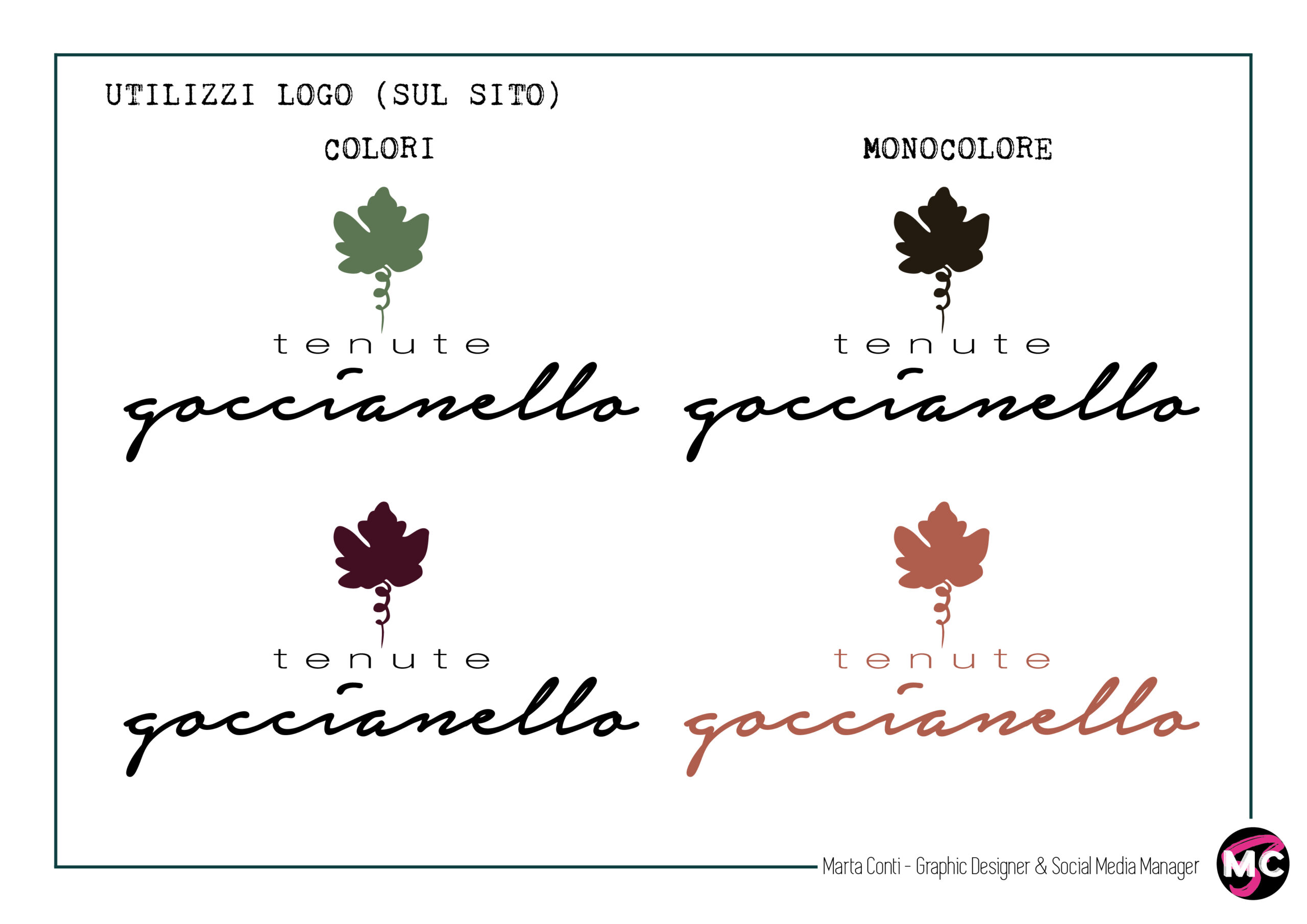Varianti colore e monocolore logo Tenute Goccianello