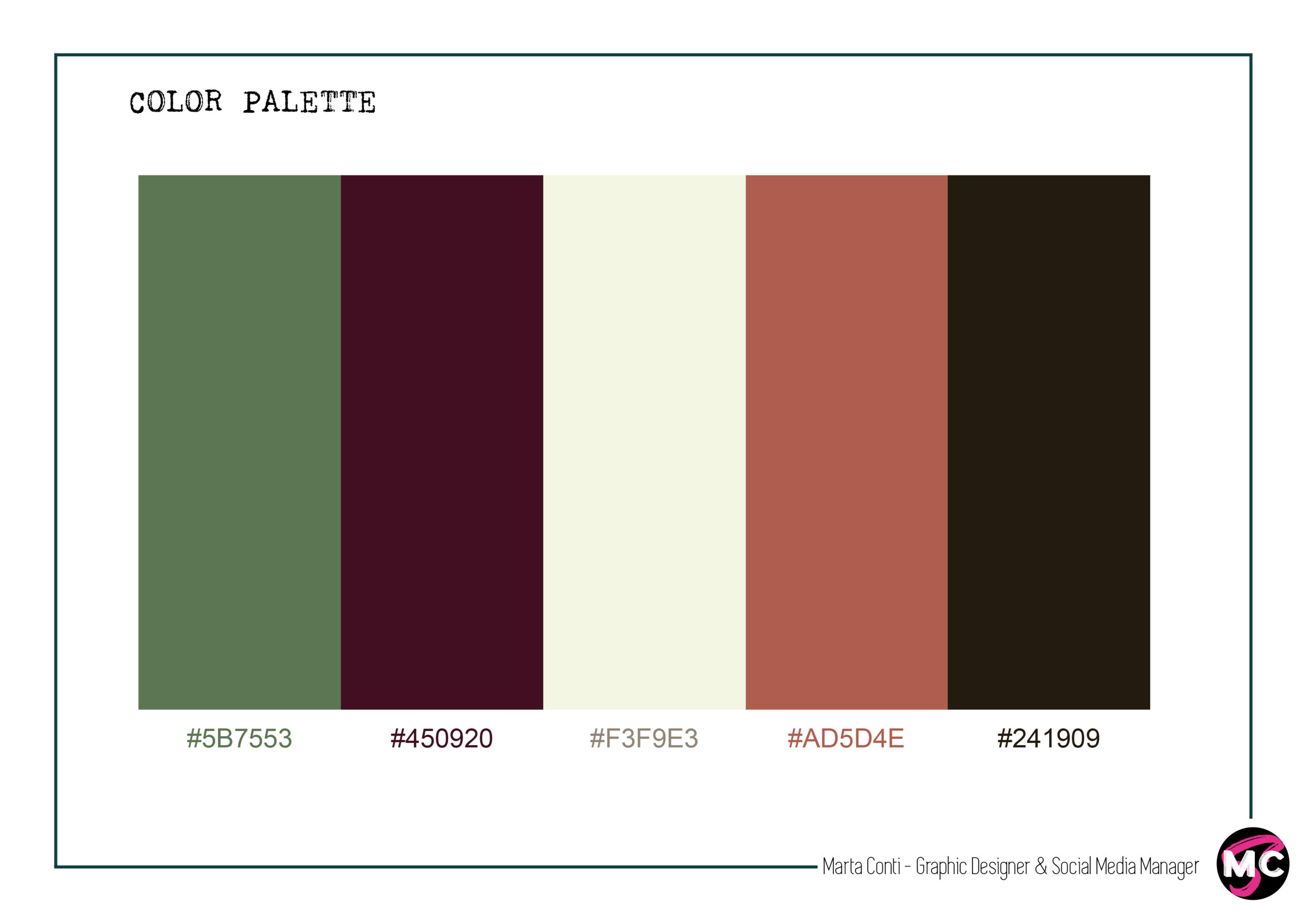 Nuova color palette proposta per il brand Tenute Goccianello